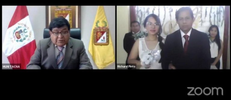 Tacna: Municipalidad provincial realiza el primer matrimonio virtual en Tacna