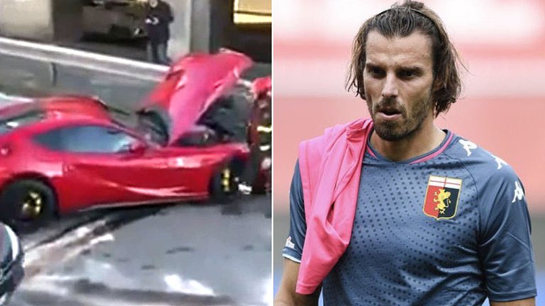 Insólito accidente en la Serie A: un futbolista dejó su Ferrari en el lavadero y se la devolvieron destrozada