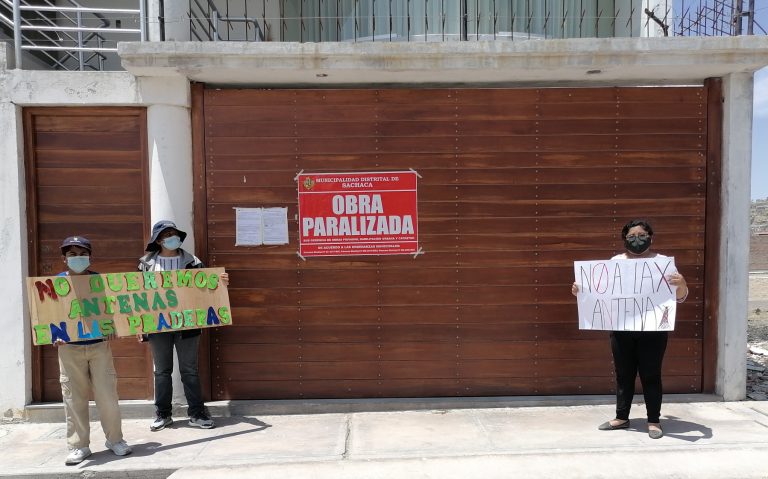 Arequipa: Municipio de Sachaca paraliza colocación de antena pero continúan trabajando