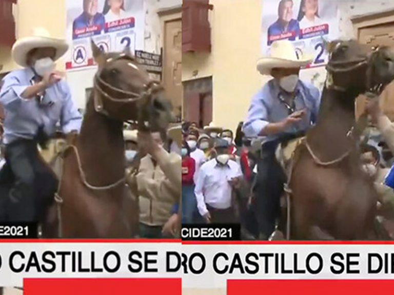 Pedro Castillo pasó apuros durante el trayecto a su local de votación