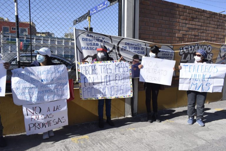 Trabajadores de salud por terceros exigen pagos atrasados de hasta 3 años