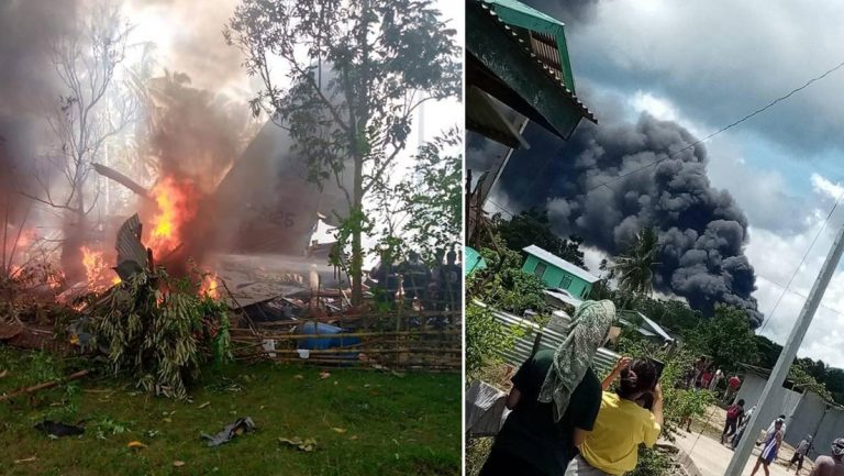 Avión militar filipino se estrella con 96 pasajeros a bordo