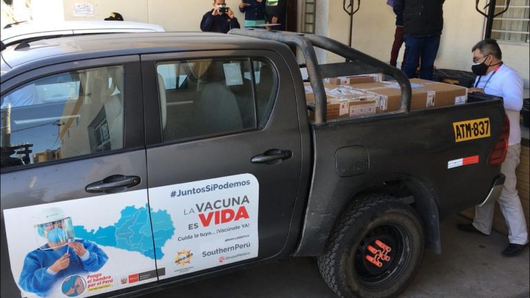 Arribaron 45 000 vacunas a Arequipa para continuar con el proceso de inmunización