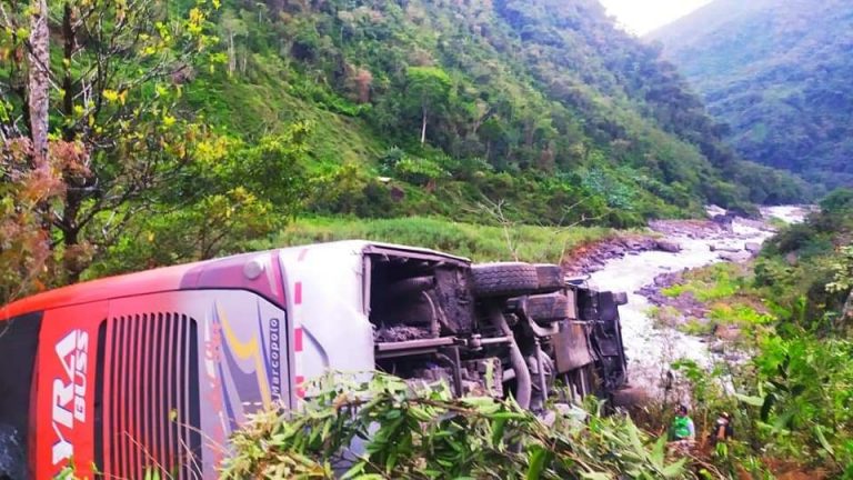 Puno: Bus de la empresa Wayra cayó a un abismo de cien metros cerca de San Gabán