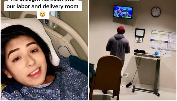 VÍDEO: Mujer en labor de parto mostró a su pareja que llevó su Xbox para jugar en la habitación del hospital