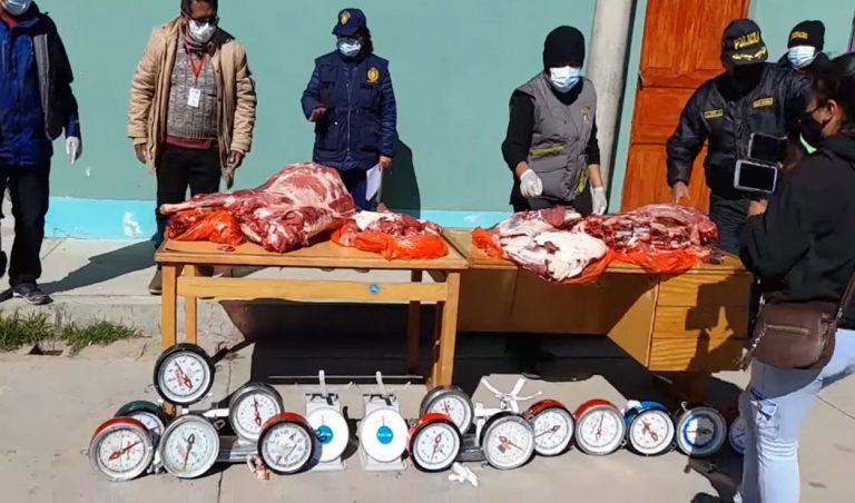 Puno: Decomisan 16 balanzas adulteradas y 56 kilos de carne con triquina en Azángaro