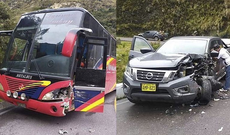 Camioneta y bus interprovincial protagonizaron accidente en la ruta Quillabamba-Cusco