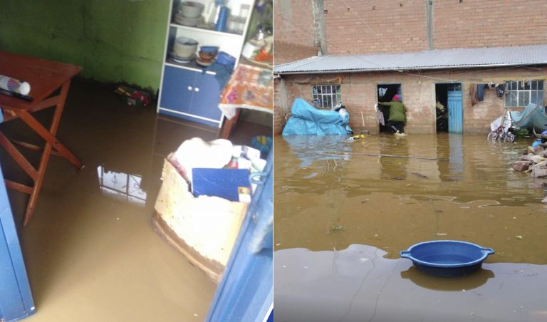 15 casas terminaron inundadas por las fuertes lluvias en Huancané