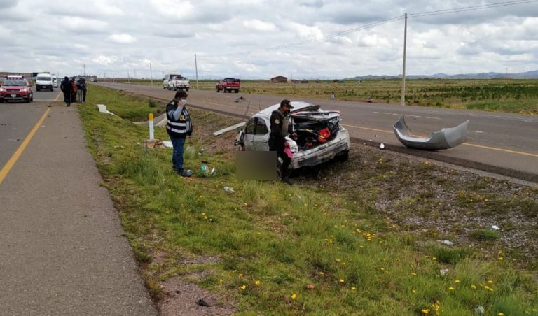 Varón fallece tras despiste de su vehículo en la carretera Juliaca-Puno