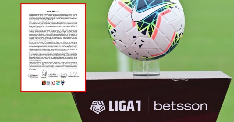 Cinco clubes se encuentran en desacuerdo con varios artículos del Reglamento de la Liga 1