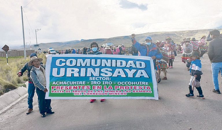 Comunidades de Espinar exigen diálogo con el Ejecutivo para solucionar conflicto minero