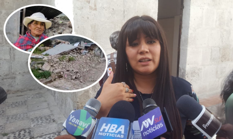 Gobernadora sobre críticas por falta de apoyo a población tras sismos en Caylloma: «Miren, señores, yo estoy aquí»