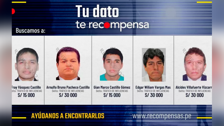 Ofrecen entre 15 000 y 30 000 soles a quienes revelen el paradero de Bruno Pacheco y los sobrinos de Pedro Castillo
