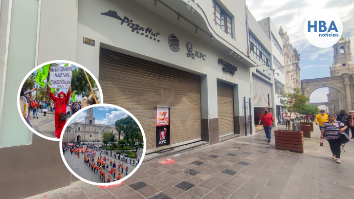 Calle Mercaderes: KFC, Tai Loy, Mifarma y otros, optan por cerrar sus locales ante protesta de gremios