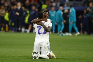 Rodrygo celebrando gol agónico en la Champions League