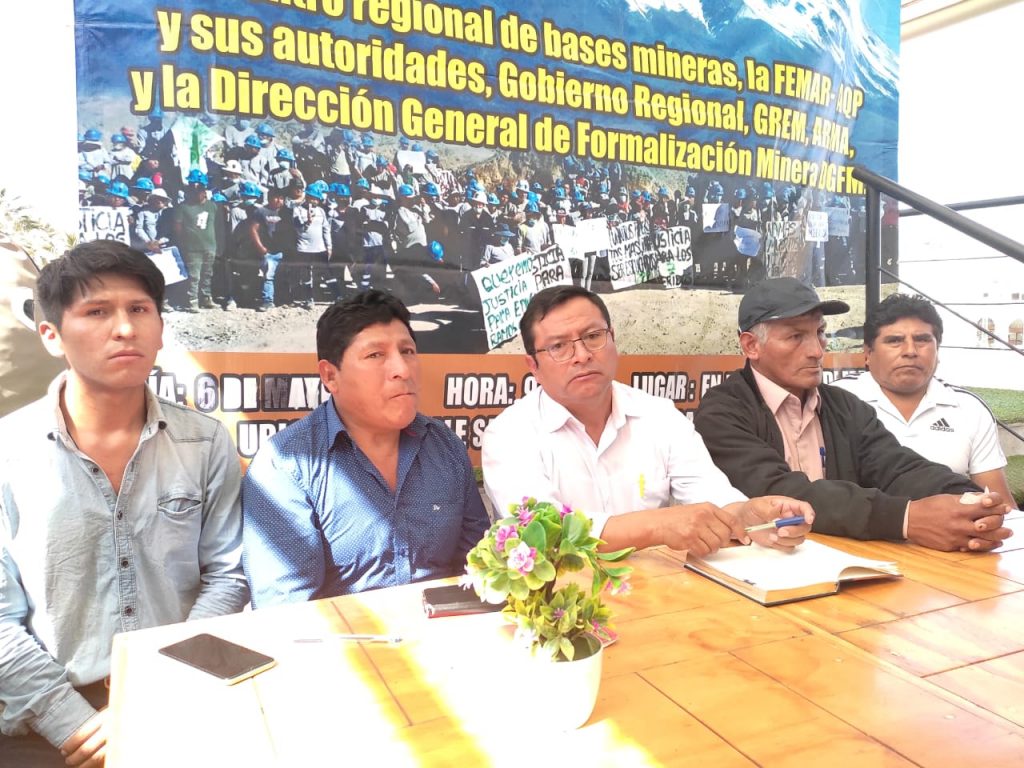 La Federación Pequeños Productores Mineros y Mineras Artesanales de la región de Arequipa iniciaría una paralización regional.