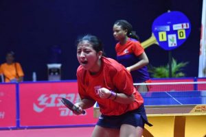 Mariana Rodríguez representando al Perú en el Campeonato Panamericano de Tenis de Mesa.