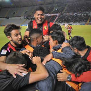 Celebraciones de Melgar tras vencer a Sport Boys.