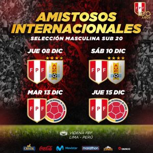 Amistosos de la Selección Peruana SUB 20.