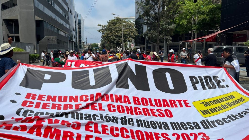 Delegaciones de Puno se quedarán en Lima hasta la renuncia de Dina Boluarte