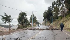 Las vías continúan bloqueadas.