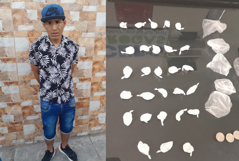 Cercado: Detienen a presunto microcomercializador con 28 bolsitas de cocaína