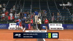 Imágen final del encuentro de Juan Pablo Varillas en su triunfo en el Argentina Open.