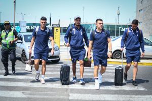 Jugadores de Nacional de Paraguay en territorio peruano.