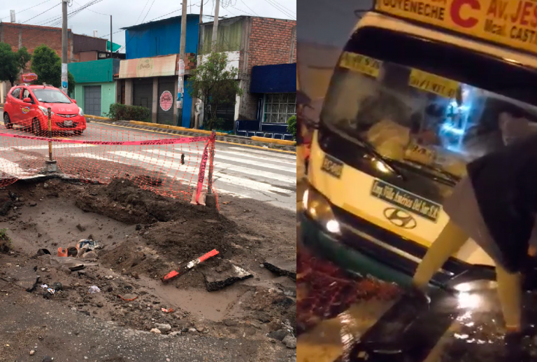 Paucarpata: Cúster cae en forado de más de 50 cm en la avenida Jesús