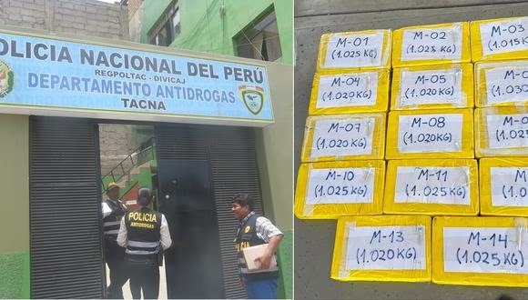 Tacna: Hallan 14 kilos de cocaína entre paquetes de hojas bond