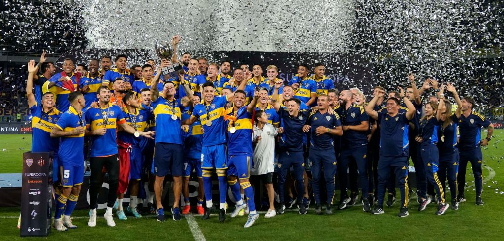 Celebración de Boca Junior tras ganar la Supercopa Argentina.