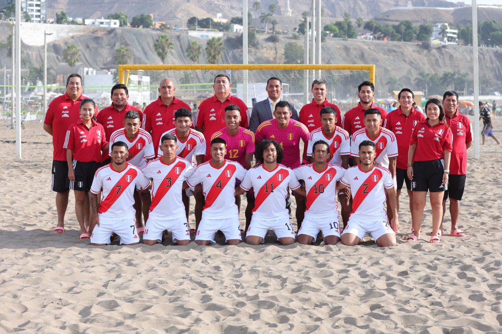 Selección Peruana de Fútbol Playa que afrontará la Copa América en Argentina.