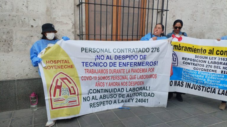 Cien trabajadores del Hospital Goyeneche bajo el régimen 276 denuncian despidos arbitrarios