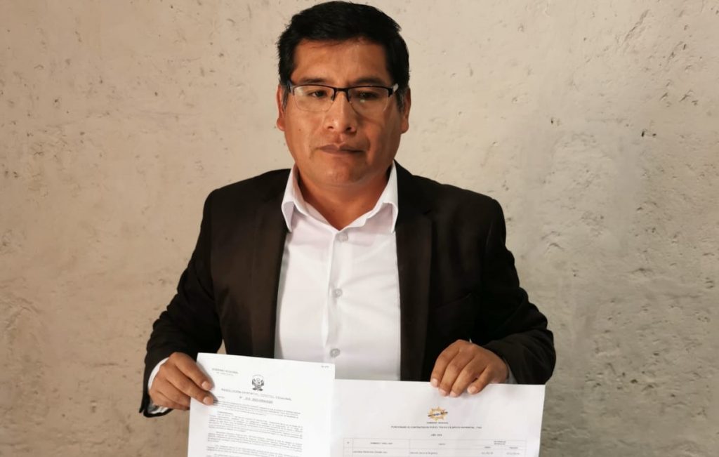 consejero regional por Arequipa, César Huamantuma