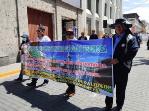 Sindicato de Docentes de Educación Superior realiza una marcha para exigir incremento de plazas