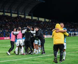 Celebraciones de Sporting Cristal luego de vencer en Juliaca.