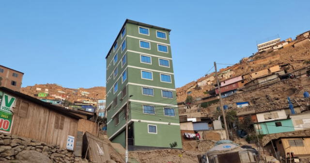 Edificio de siete pisos en un asentamiento humano sorprende en San Juan de Lurigancho