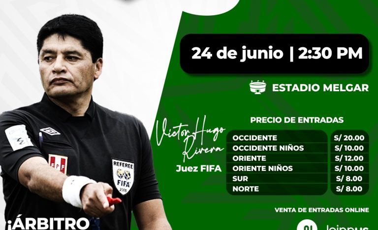 Víctor Hugo Rivera será el árbitro principal del partido de “Once Machos” en Arequipa