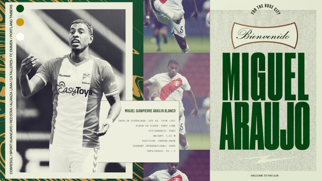 Anuncio oficial de Portland Timber sobre la llegada de Miguel Araujo.