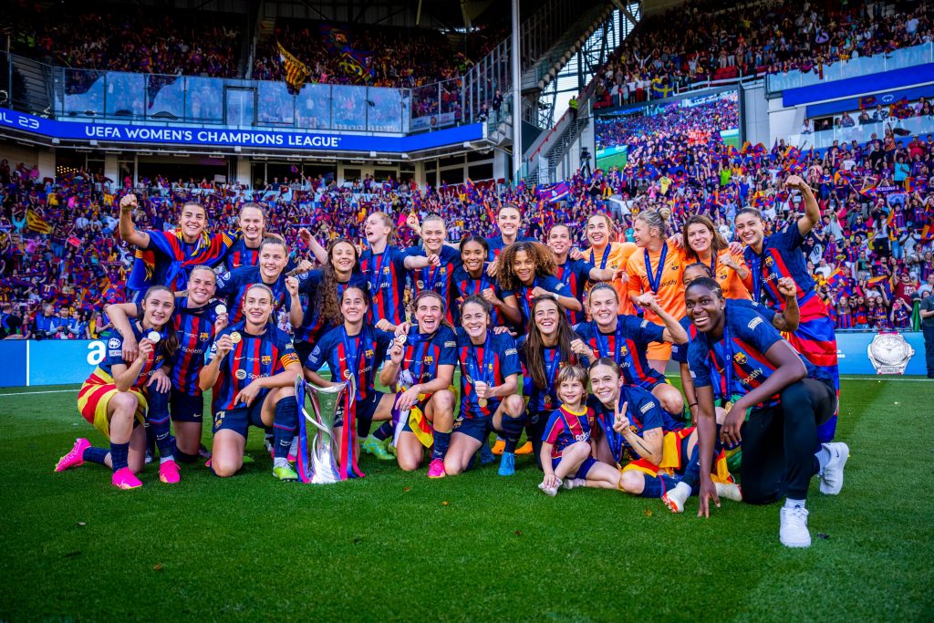 Celebraciones de Barcelona con el título de la UEFA Champions League Femenina.