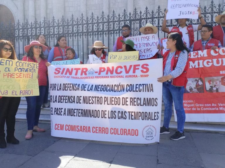 Trabajadores de los Centros de Emergencia Mujer exigen incremento de sueldo