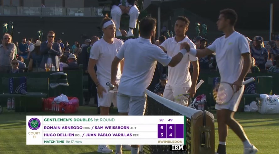 Juan Pablo Varillas y el boliviano Hugo Dellien cayeron en la primera ronda de dobles en Wimbledon.