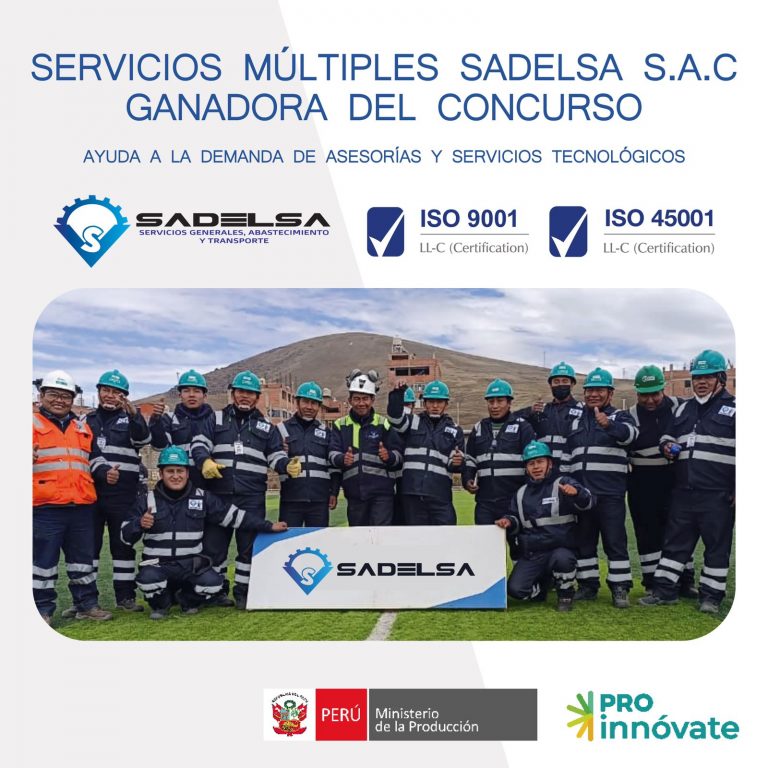 Empresa Servicios Múltiples Sadelsa S.A.C ganadora del concurso mejora de la calidad de ProInnóvate