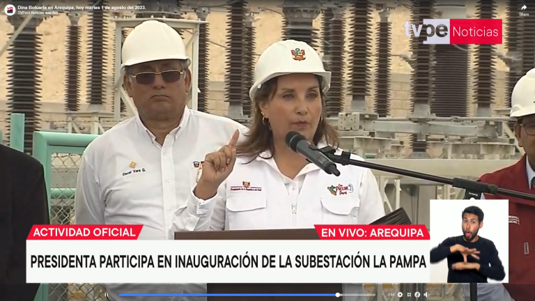 Dina Boluarte inauguró la ampliación de la subestación La Pampa en Camaná