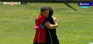 Celebración del tercer gol de la reserva de Melgar en Cusco.