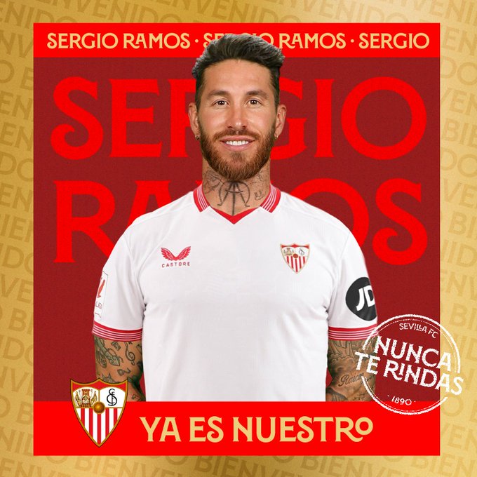 Sergio Ramos presentado de manera oficial en Sevilla.