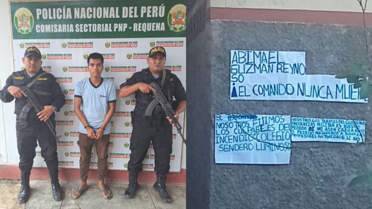 Loreto: Detienen a joven que incendió su colegio y realizó pintas senderistas 