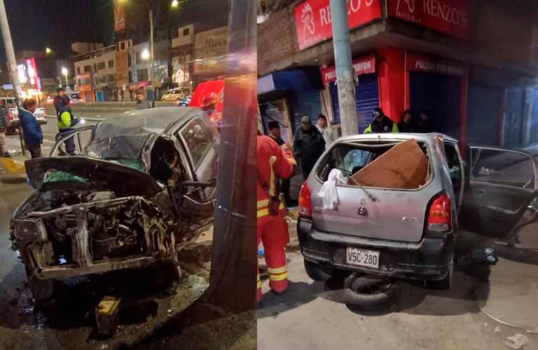 Trágico accidente: Conductor murió tras chocar contra un poste en el Andrés Avelino Cáceres