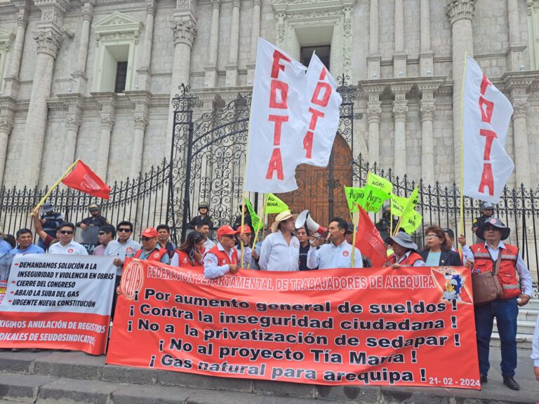Trabajadores exigen seguridad y se oponen a la reactivación del proyecto Tía María
