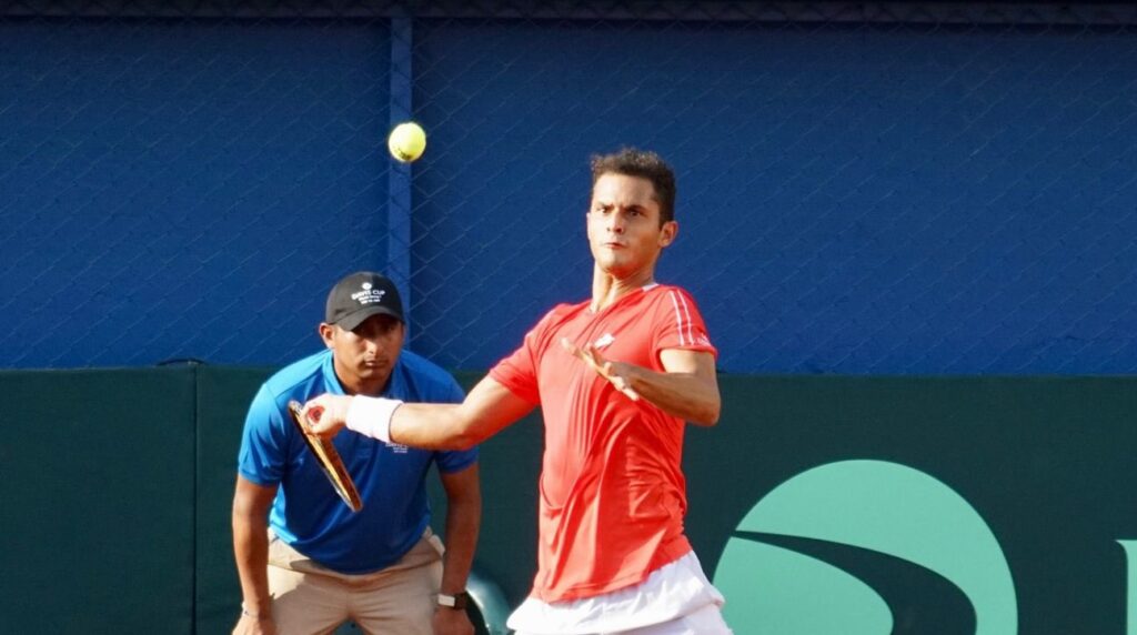 Juan Pablo Varillas en la Copa Davis.